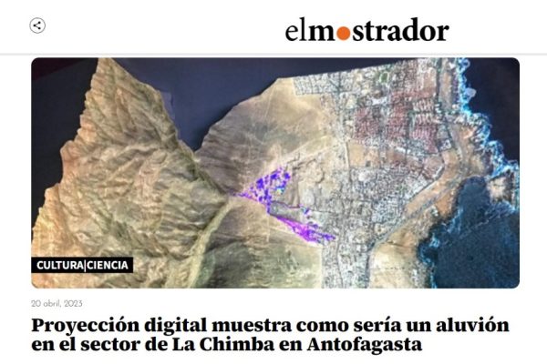 El Mostrador | Proyección digital muestra como sería un aluvión en el sector de La Chimba en Antofagasta