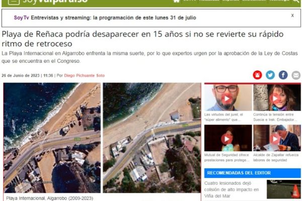 Soy Valparaíso | Playa de Reñaca podría desaparecer en 15 años si no se revierte su rápido ritmo de retroceso