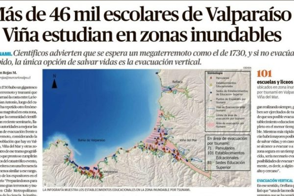 El Mercurio de Valparaíso | Más de 46 mil escolares de Valparaíso y Viña estudian en zonas inundables