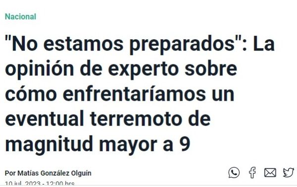 Meganoticias | “No estamos preparados”: La opinión de experto sobre cómo enfrentaríamos un eventual terremoto de magnitud mayor a 9