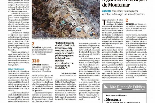 El Mercurio de Valparaíso | Ripamonti por construcción en zonas de riesgo: “El Estado no puede mirar para el lado”