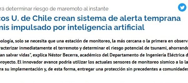 U de Chile | Académicos U. de Chile crean sistema de alerta temprana de tsunamis impulsado por inteligencia artificial