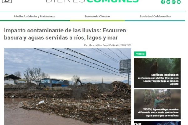 El Desconcierto | Impacto contaminante de las lluvias: Escurren basura y aguas servidas a ríos, lagos y mar