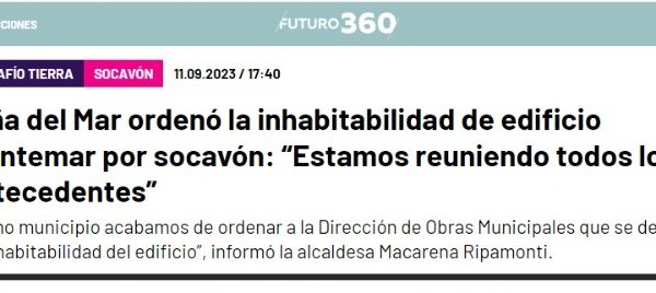 Futuro 360 | Viña del Mar ordenó la inhabitabilidad de edificio Montemar por socavón: “Estamos reuniendo todos los antecedentes”