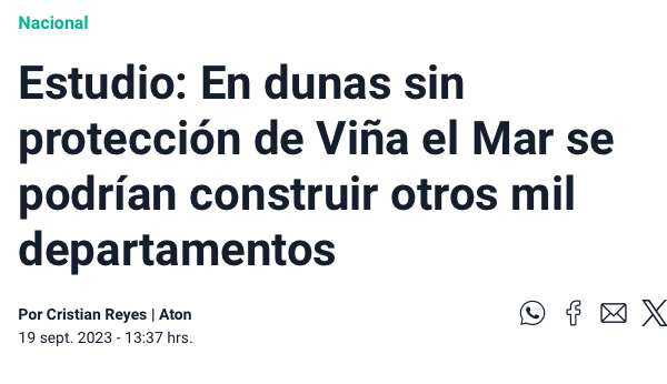 Meganoticias | Estudio: En dunas sin protección de Viña el Mar se podrían construir otros mil departamentos