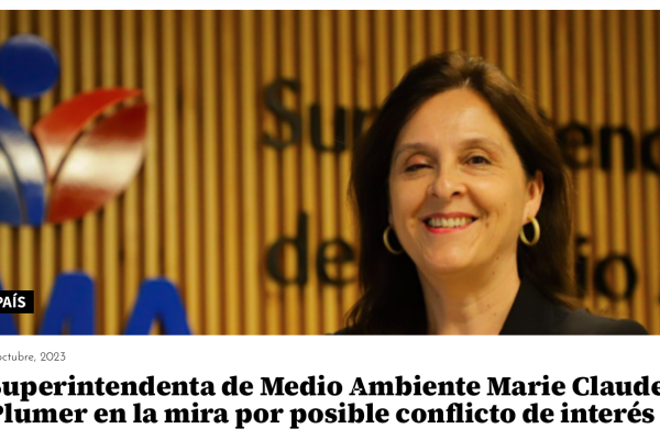 El Mostrador | Superintendenta de Medio Ambiente Marie Claude Plumer en la mira por posible conflicto de interés