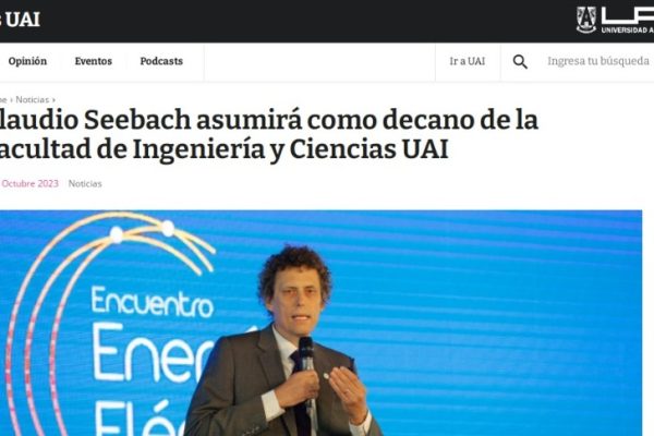 Noticias UAI | Claudio Seebach asumirá como decano de la Facultad de Ingeniería y Ciencias UAI