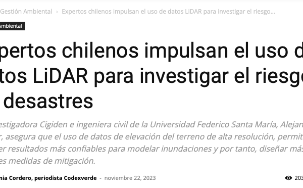 CodeXverde | Expertos chilenos impulsan el uso de datos LiDAR para investigar el riesgo de desastres