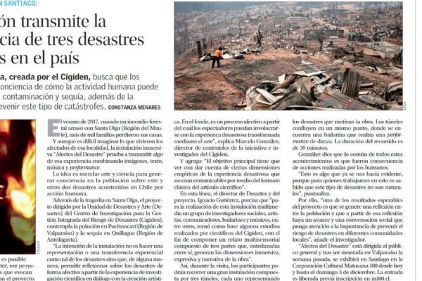 El Mercurio | Instalación transmite la experiencia de tres desastres ocurridos en el país