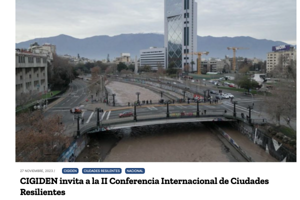 El Diario Inmobiliario | CIGIDEN invita a la II Conferencia Internacional de Ciudades Resilientes