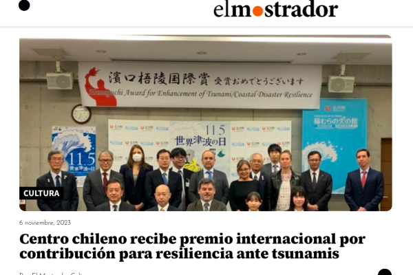 El Mostrador | Centro chileno recibe premio internacional por contribución para resiliencia ante tsunamis