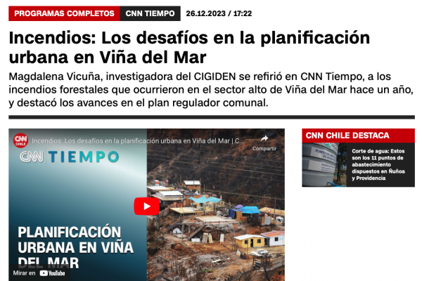 CNN | Incendios: Los desafíos en la planificación urbana en Viña del Mar