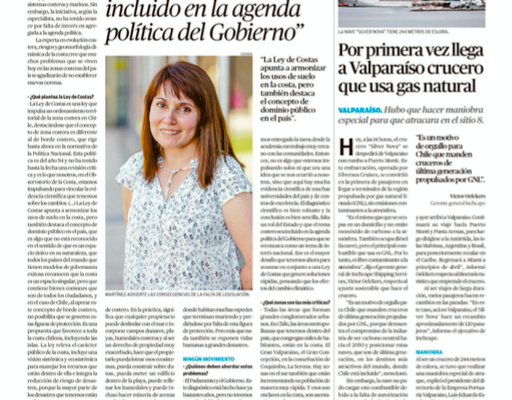 El Mercurio de Valparaíso | “Falta un rol del Estado y que el tema costero sea incluido en la agenda política del Gobierno”