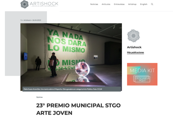 Artishock | 23° PREMIO MUNICIPAL STGO ARTE JOVEN
