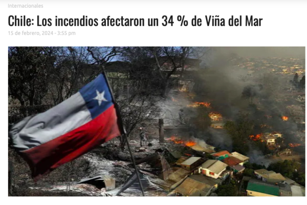 800 Noticias | Chile: Los incendios afectaron un 34 % de Viña del Mar