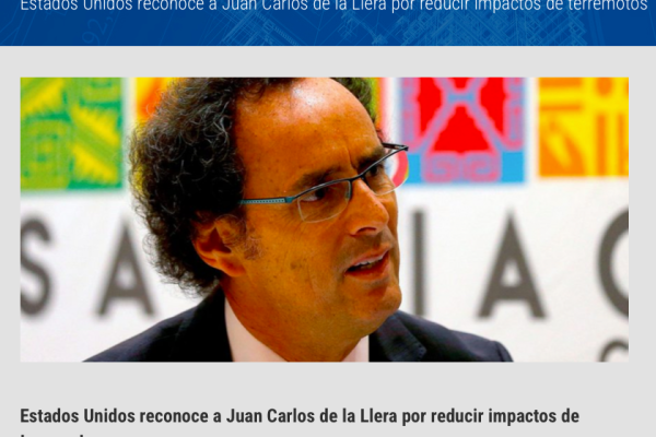 AICE | Estados Unidos reconoce a Juan Carlos de la Llera por reducir impactos de terremotos