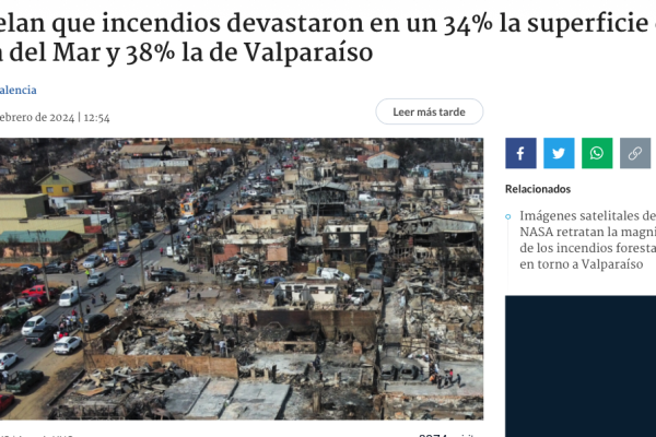 BioBioChile | Revelan que incendios devastaron en un 34% la superficie de Viña del Mar y 38% la de Valparaíso