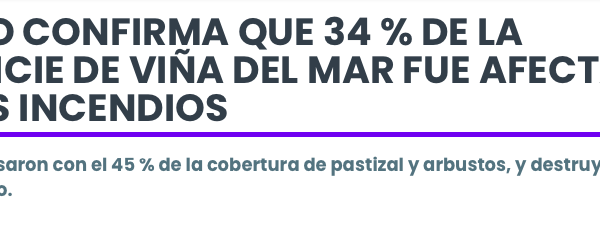 Diario Usach | ESTUDIO CONFIRMA QUE 34 % DE LA SUPERFICIE DE VIÑA DEL MAR FUE AFECTADA POR LOS INCENDIOS