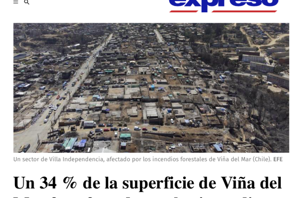 Expreso | Un 34 % de la superficie de Viña del Mar fue afectada por los incendios