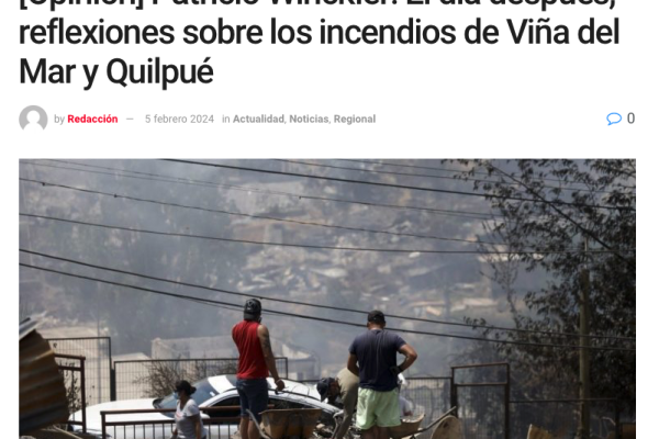 La Región Hoy | [Opinión] Patricio Winckler: El día después, reflexiones sobre los incendios de Viña del Mar y Quilpué