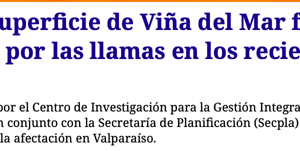 Pura Noticia | 34% de la superficie de Viña del Mar fue consumida por las llamas en los recientes incendios
