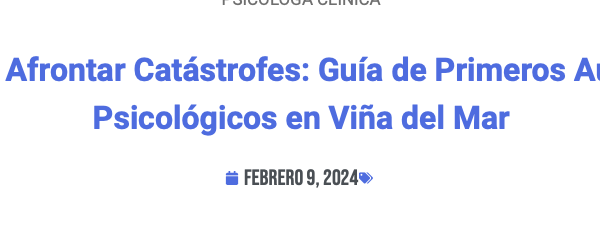 Subjetivamente | Cómo Afrontar Catástrofes: Guía de Primeros Auxilios Psicológicos en Viña del Mar