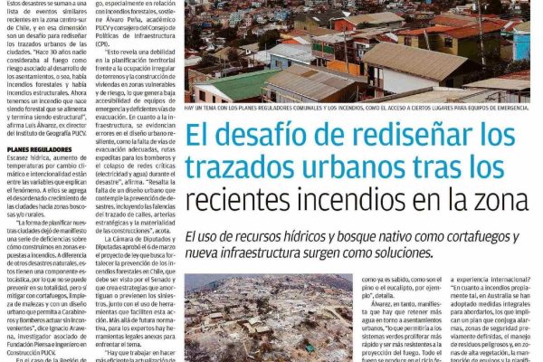 El Mercurio de Valparaíso | El desafío de rediseñar los trazados urbanos tras los recientes incendios en la zona