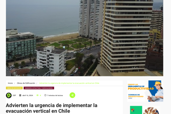 CDT | Advierten la urgencia de implementar la evacuación vertical en Chile