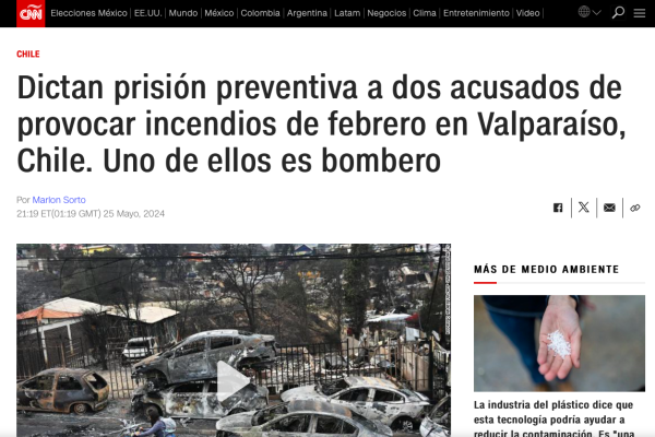 CNN Español | Dictan prisión preventiva a dos acusados de provocar incendios de febrero en Valparaíso, Chile. Uno de ellos es bombero