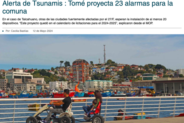 Diario Concepción | Municipalidades esperan concreción del Sistema de Alerta de Tsunamis : Tomé proyecta 23 alarmas para la comuna