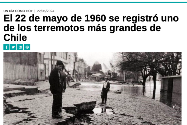 El Cordillerano | El 22 de mayo de 1960 se registró uno de los terremotos más grandes de Chile