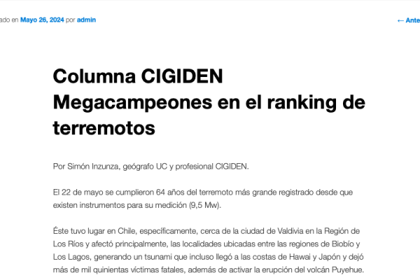 RNE.cl | Columna CIGIDEN: Megacampeones en el ranking de terremotos