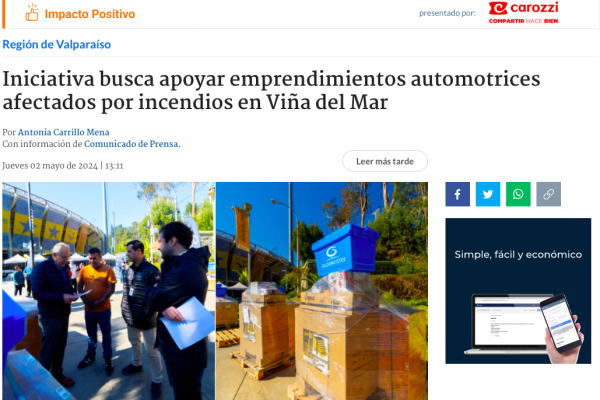 Radio Bio Bio | Iniciativa busca apoyar emprendimientos automotrices afectados por incendios en Viña del Mar