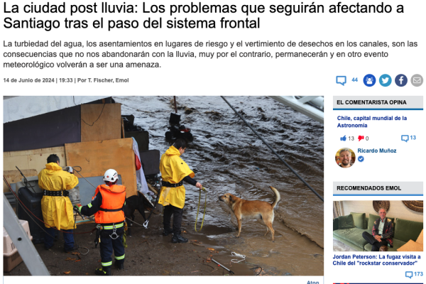 EMOL | La ciudad post lluvia: Los problemas que seguirán afectando a Santiago tras el paso del sistema frontal