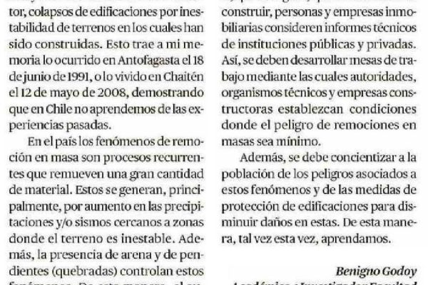 El Mercurio de Valparaíso | Lecciones no aprendidas