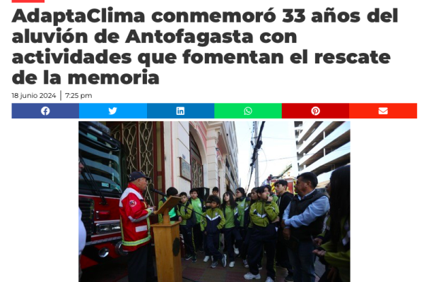 G5 Noticias | AdaptaClima conmemoró 33 años del aluvión de Antofagasta con actividades que fomentan el rescate de la memoria