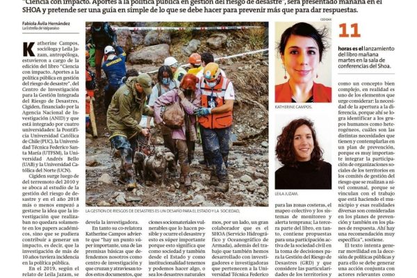 La Estrella de Valparaíso | Libro de gestión de riesgos propone mayor participación