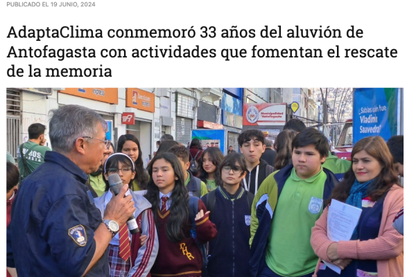 Ministerio de Medio Ambiente | AdaptaClima conmemoró 33 años del aluvión de Antofagasta con actividades que fomentan el rescate de la memoria