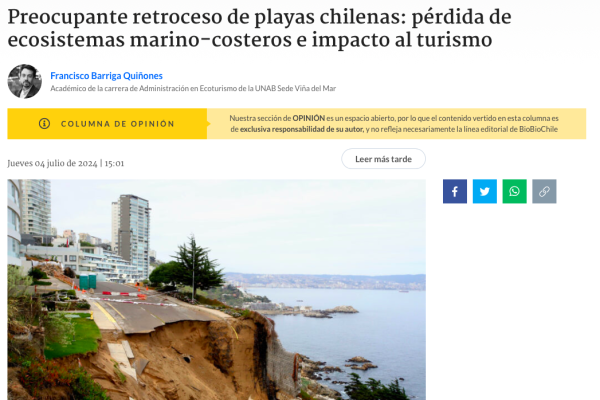 BioBio Chile | Preocupante retroceso de playas chilenas: pérdida de ecosistemas marino-costeros e impacto al turismo