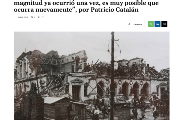 Consejo Políticas de Infraestructura | Terremoto y Tsunami 1730: “Si un evento de esta magnitud ya ocurrió una vez, es muy posible que ocurra nuevamente”, por Patricio Catalán