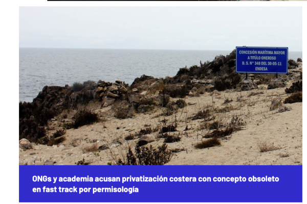 El Desconcierto | ONGs y academia acusan privatización costera con concepto obsoleto en fast track por permisología