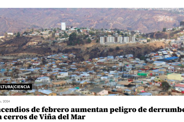El Mostrador | Incendios de febrero aumentan peligro de derrumbes en cerros de Viña del Mar