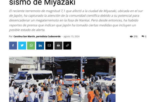 CodexVerde | Expertos de Cigiden analizan las consecuencias y precauciones ante el sismo de Miyazaki