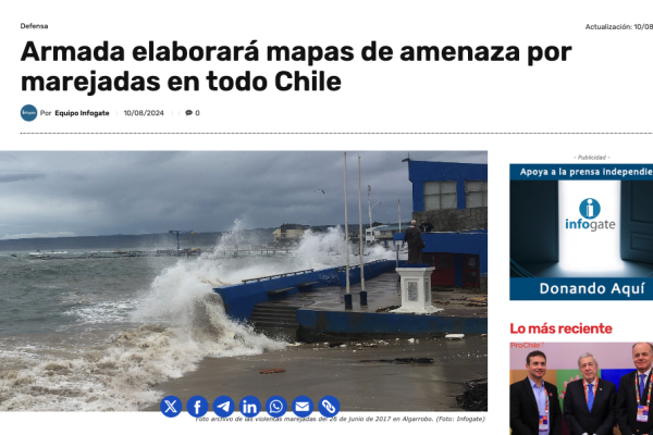 Infogate | Armada elaborará mapas de amenaza por marejadas en todo Chile