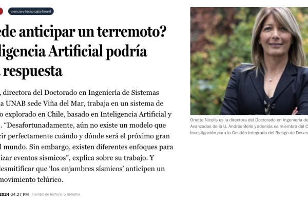 La Tercera | ¿Se puede anticipar un terremoto? La Inteligencia Artificial podría tener la respuesta