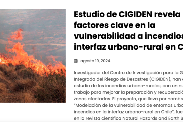 Publimicro | Estudio de CIGIDEN revela factores clave en la vulnerabilidad a incendios en la interfaz urbano-rural en Chile