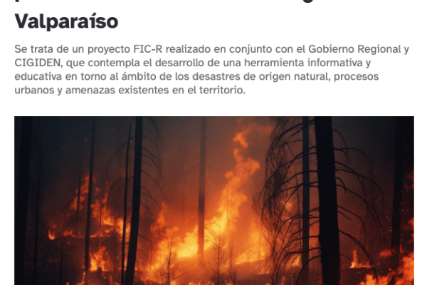 Tuopinas | Diseñan plataforma que permite prevenir catástrofes en la Región de Valparaíso