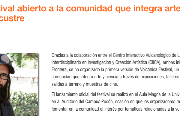 UFRO | UFRO impulsa festival abierto a la comunidad que integra arte y ciencias de la tierra en la zona lacustre