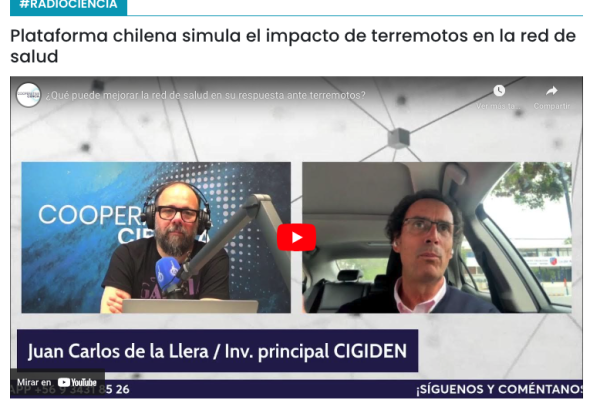 Cooperativa Ciencias | Plataforma chilena simula el impacto de terremotos en la red de salud