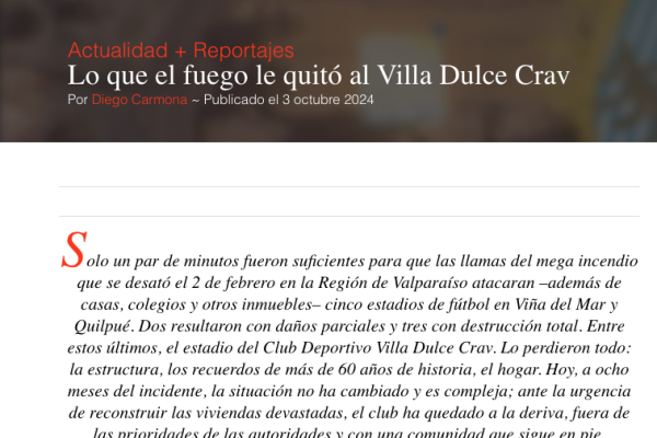 Puro Periodismo | Lo que el fuego le quitó al Villa Dulce Crav